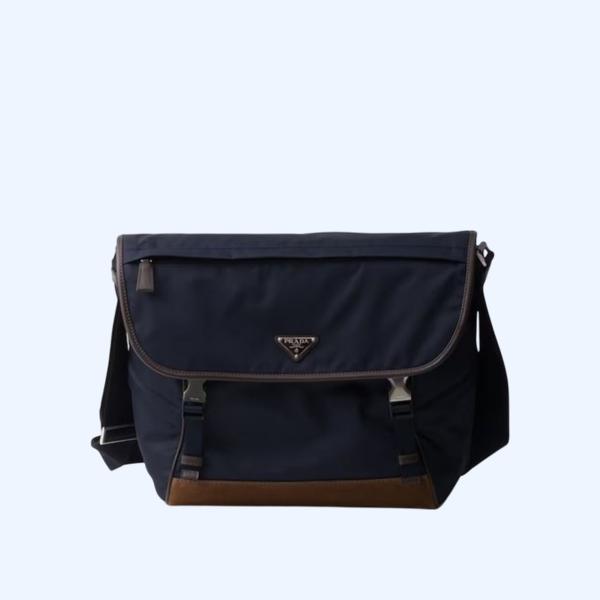 프라다 리나일론 및 가죽 숄더백 VAL팩토리