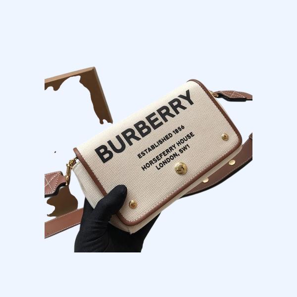 버버리 호스페리 프린트 코튼 캔버스 크로스바디백