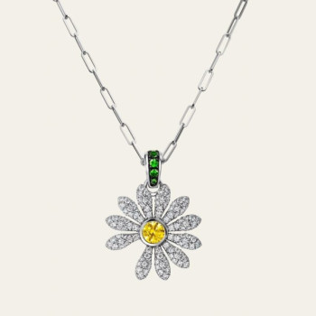 제이콥앤코 X PMO 플라워 펜던트 파베 목걸이 QB팩토리