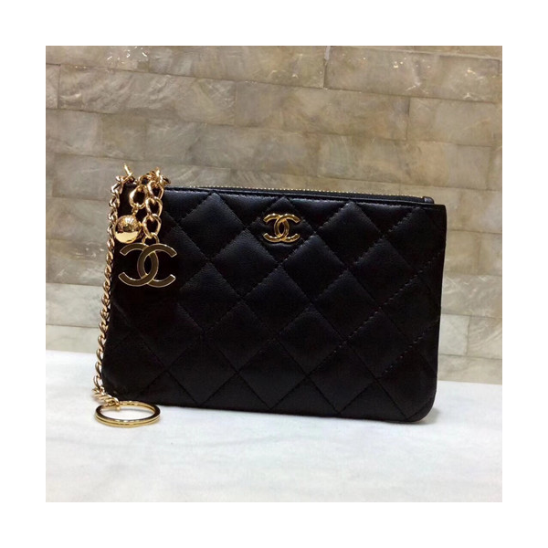 샤넬 램스킨 금장 동전&카드지갑 AS1008-1