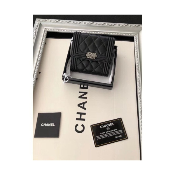 Chanel 2020 여성용 보이 지갑 블랙