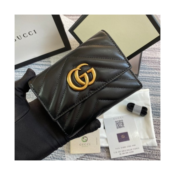 구찌 마몬트 마틀라세 반지갑 474802 블랙