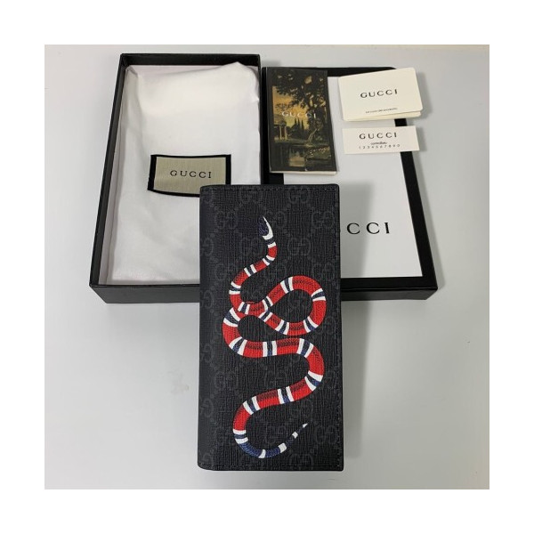 Gucci 구찌 킹스네이크 장지갑 브라운,네이비