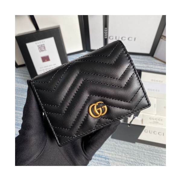 구찌 마틀라세 마몽 쉐브론 카드지갑 466492 블랙