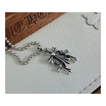 크롬하츠 미니 트리플 크로스 펜던트 목걸이 QB팩토리