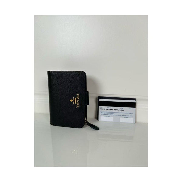 프라다 사피아노 메탈 로고 지갑