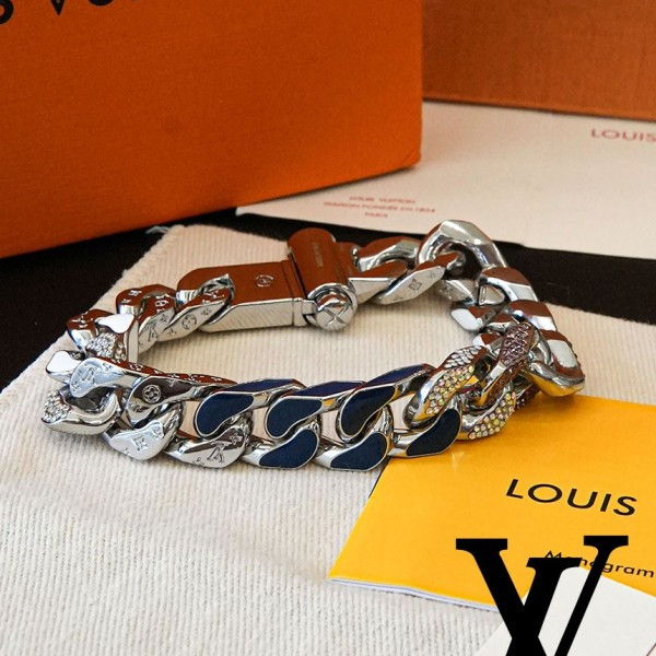 루이비통 X 버질 아블로 콜라보 패치 체인 링크 팔찌 AT팩토리