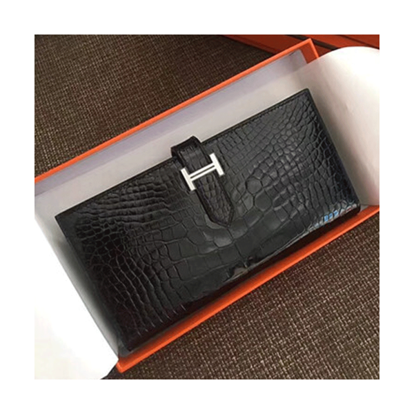 [HERMES]에르메스 베안 장지갑 크로커다일