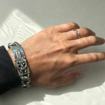 크롬하츠 대거 팔찌 ID 집게 팔찌 QB팩토리