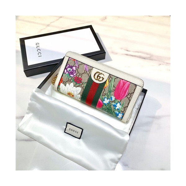 구찌 플라워 오피디아 지퍼 장지갑 523153-2