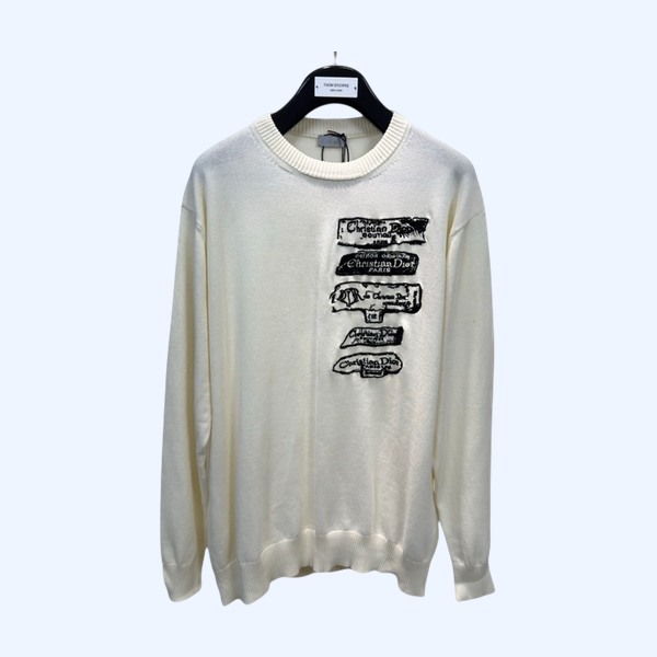 [ Dior ] 디올 자수 라운드 울 니트