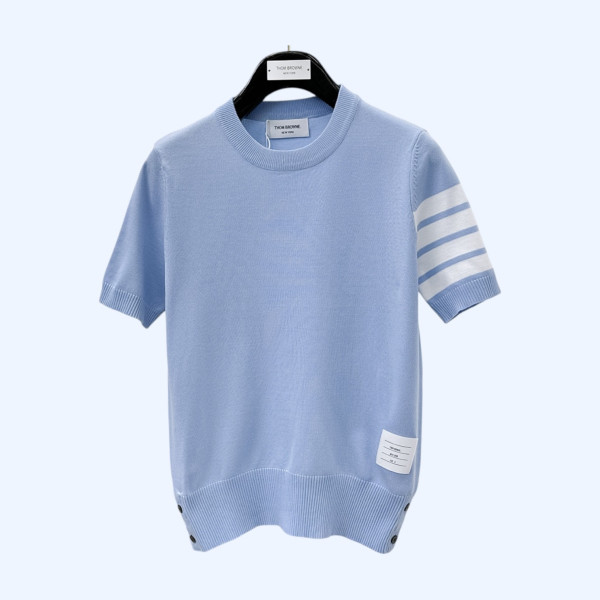 [ Thom Browne ] 톰브라운 라운드 반팔 니트
