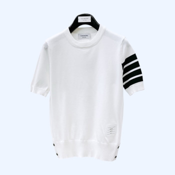 [ Thom Browne ] 톰브라운 라운드 반팔 니트