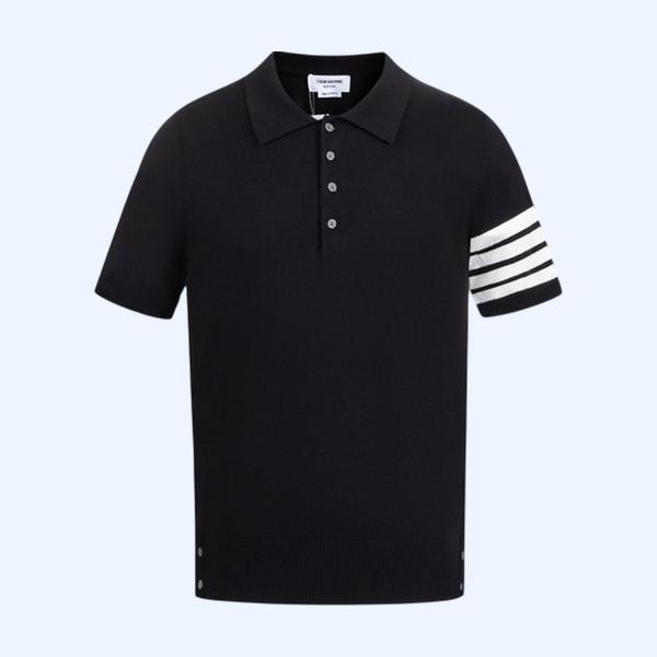 [ Thom Browne ] 톰브라운 카라 반팔 니트