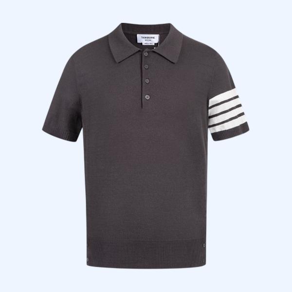 [ Thom Browne ] 톰브라운 카라 반팔 니트