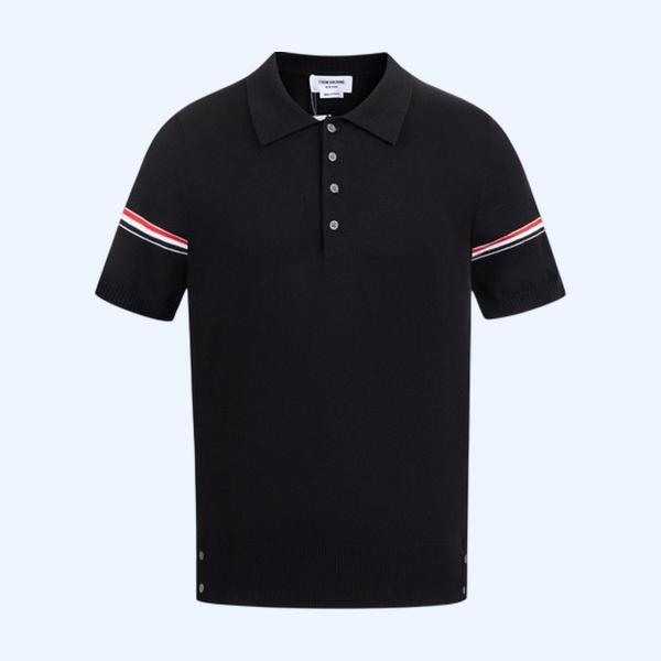 [ Thom Browne ] 톰브라운 카라 반팔 니트