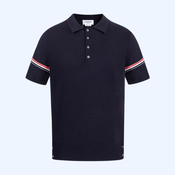 [ Thom Browne ] 톰브라운 카라 반팔 니트