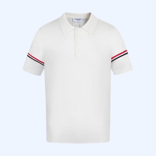 [ Thom Browne ] 톰브라운 카라 반팔 니트