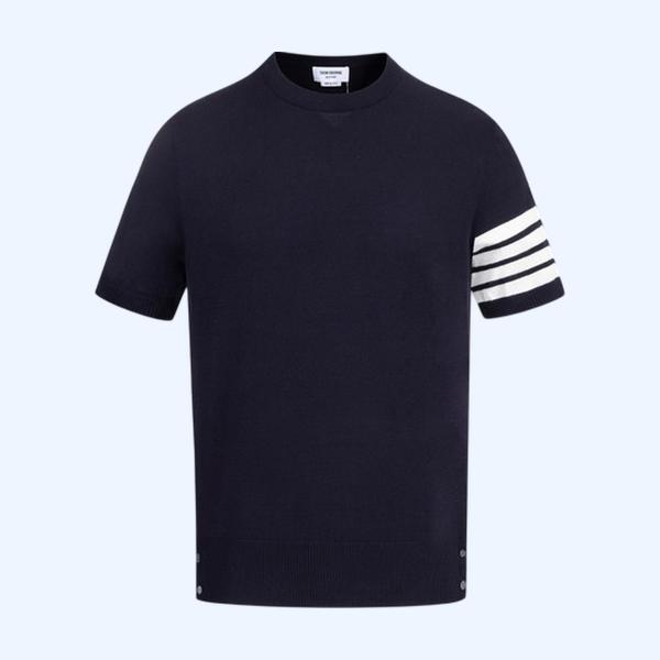 [ Thom Browne ] 톰브라운 라운드 반팔 니트