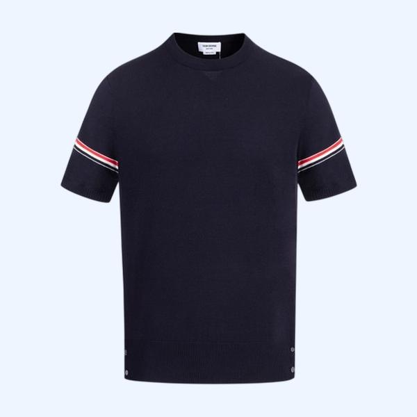 [ Thom Browne ] 톰브라운 라운드 반팔 니트