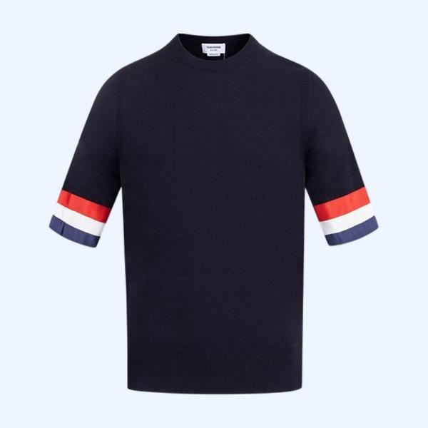 [ Thom Browne ] 톰브라운 라운드 반팔 니트