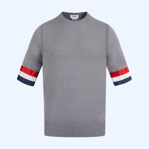 [ Thom Browne ] 톰브라운 라운드 반팔 니트