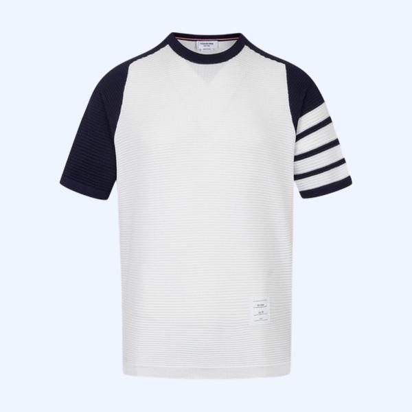 [ Thom Browne ] 톰브라운 라운드 반팔 니트