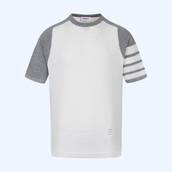 [ Thom Browne ] 톰브라운 라운드 반팔 니트