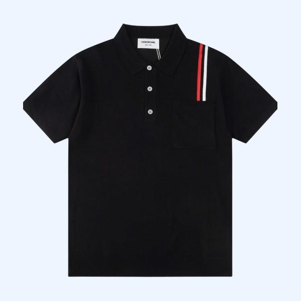 [ Thom Browne ] 톰브라운 카라 반팔 니트