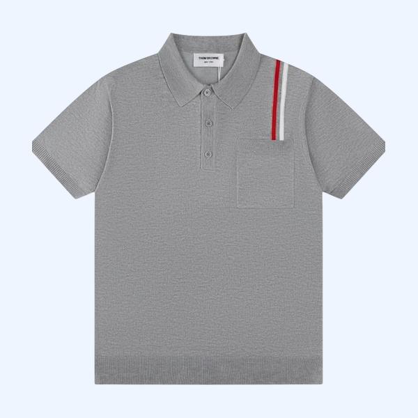 [ Thom Browne ] 톰브라운 카라 반팔 니트