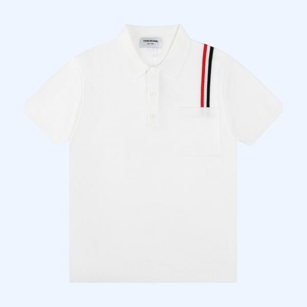 [ Thom Browne ] 톰브라운 카라 반팔 니트