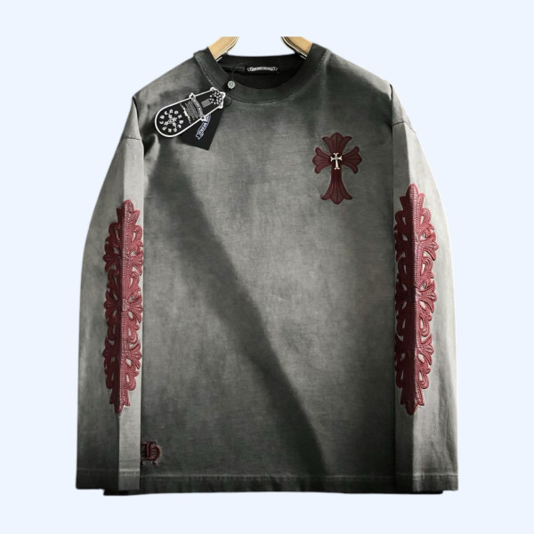 [ Chrome Heart* ] 크롬하* 피그먼트 버클 라운드 티셔츠