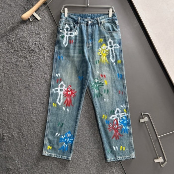 [ Chrome Heart* ] 크롬하* 와이드 데님 진