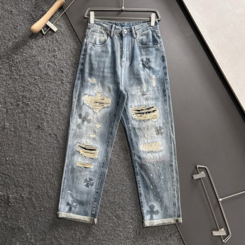 [ Chrome Heart* ] 크롬하* 와이드 데님 진