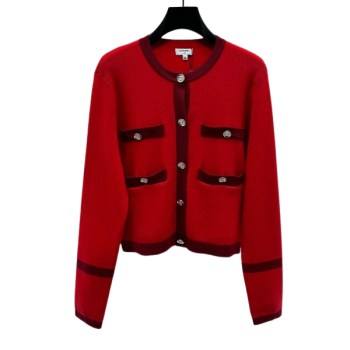 [ 샤넬 ] 25ss 포켓 장식 라운드넥 긴팔 가디건