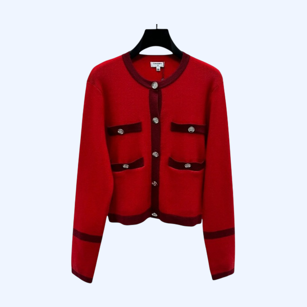 [ 샤넬 ] 25ss 포켓 장식 라운드넥 긴팔 가디건