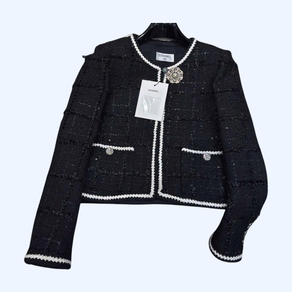 [ 샤넬 ] 단독 맞춤 원단 블랙 자켓