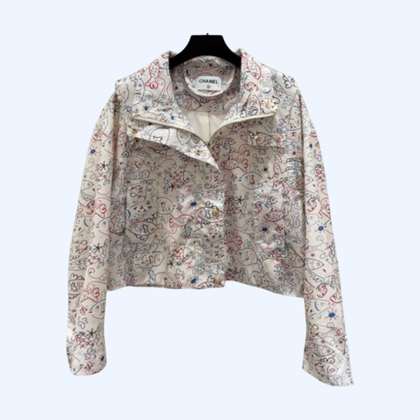 [ 샤넬 ] 25ss 풀 프린팅 숏 자켓
