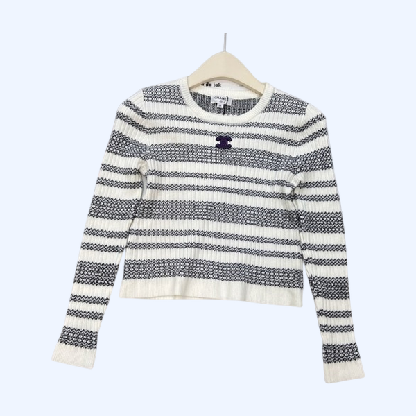 [ Chanel ] 샤넬 CC 스트라이프 니트