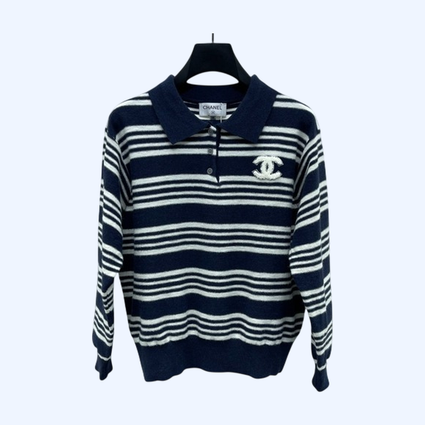 [ Chanel ] 샤넬 스트라이프 카라 니트