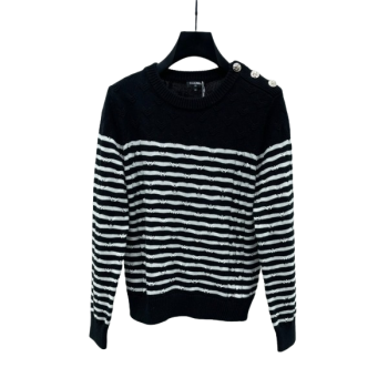[ Chanel ] 샤넬 스트라이프 단추 니트