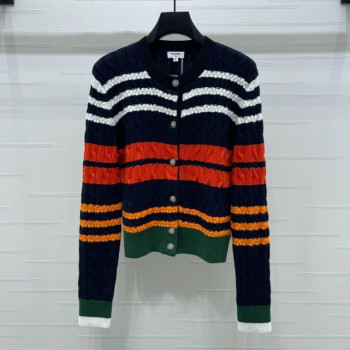 [ Chanel ] 샤넬 스트라이프 꽈배기 가디건