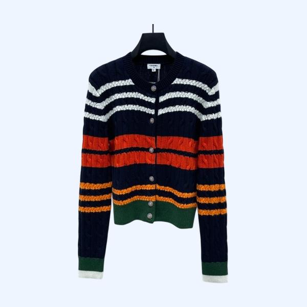 [ Chanel ] 샤넬 스트라이프 꽈배기 가디건