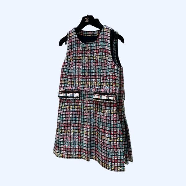 [ Chanel ] 샤넬 체크 나시 원피스