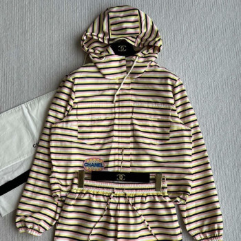 [ 샤넬 ] 25ss 스트라이프 후드 세트