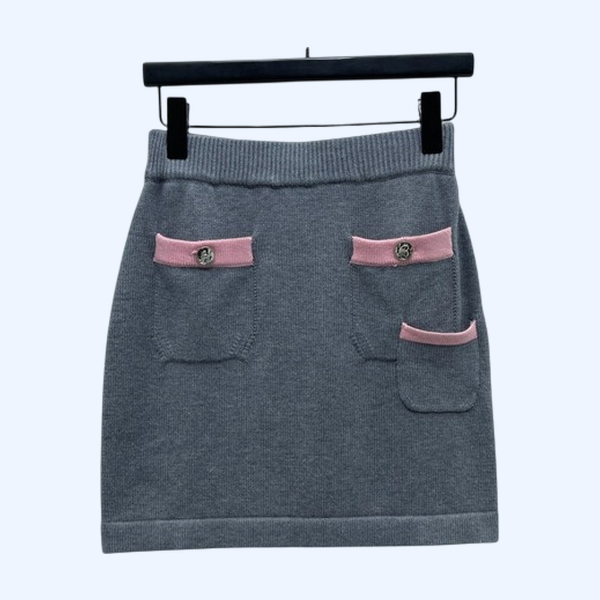 [ Chanel ] 샤넬 배색 니트 스커트