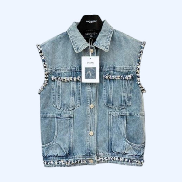 [ Chanel ] 샤넬 체인 데님 베스트 자켓