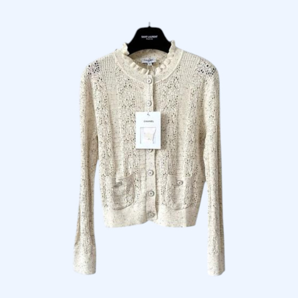 [ Chanel ] 샤넬 펀칭 울 니트 가디건