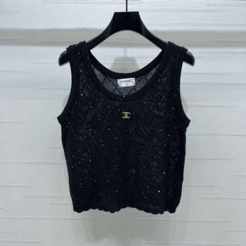 [ Chanel ] 샤넬 큐빅 퀼팅 니트 나시