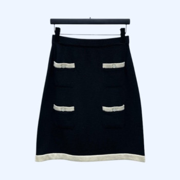 [ Chanel ] 샤넬 배색 니트 스커트